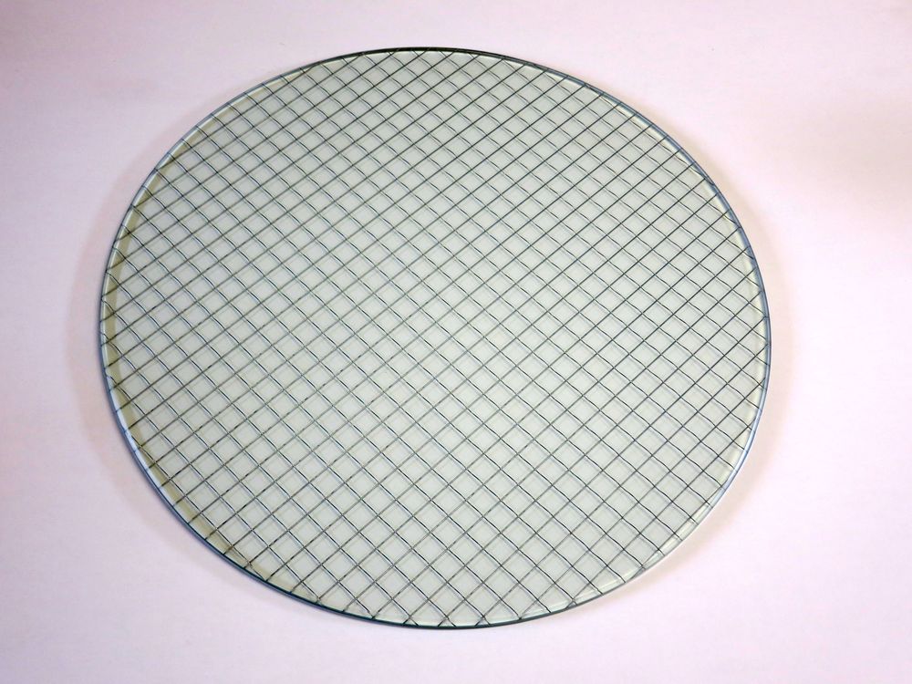 Tischpaltte aus Drahtspiegelglas